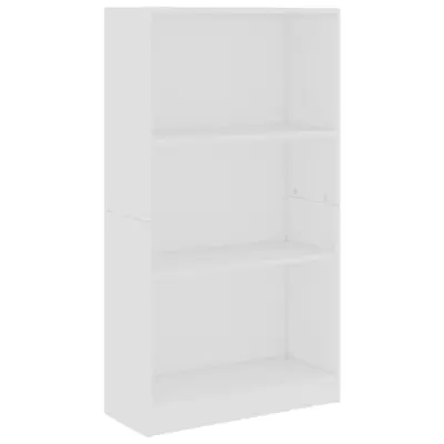 Knjižna omara - Knjižni regal 3-nadstropna bela 60x24x109 cm