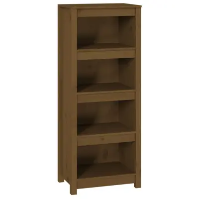 Knjižna omara - Knjižni regal medeno rjava 50x35x125,5 cm trdna borovina