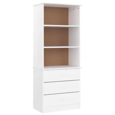 Knjižna omara - Knjižni regal s predali ALTA bela 60x35x142 cm trdna borovina
