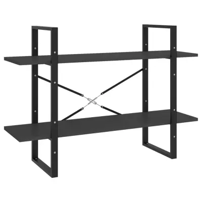Knjižna omara - Knjižni regal 2-nadstropna siva 100x30x70 cm iverna plošča