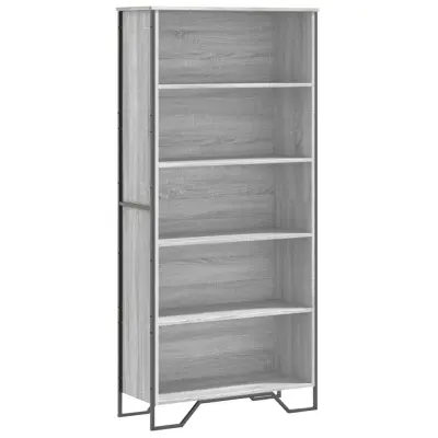 Knjižna omara - Knjižni regal siva sonoma 80x31x169 cm cm inženirski les