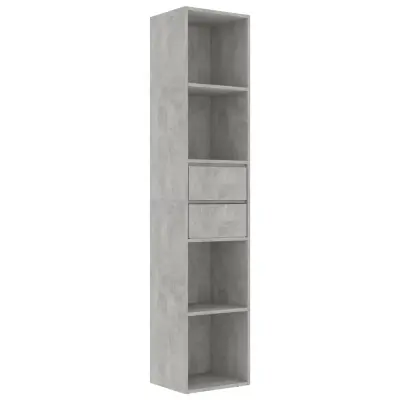 Knjižna omara - Knjižni regal betonsko siva 36x30x171 cm iverna plošča