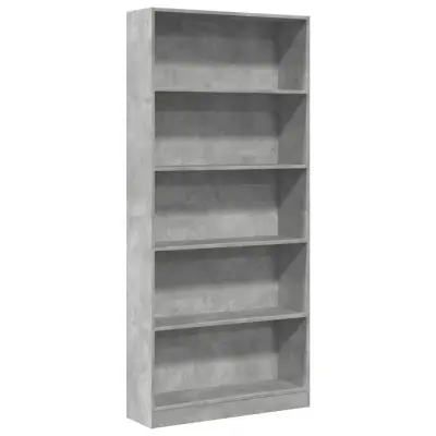 Knjižna omara - Knjižni regal betonsko siva 80x24x176 cm inženirski les