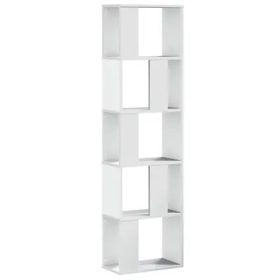 Knjižna omara - Knjižni regal 5-nadstropna bela 45x23,5x162,5 cm inž. les