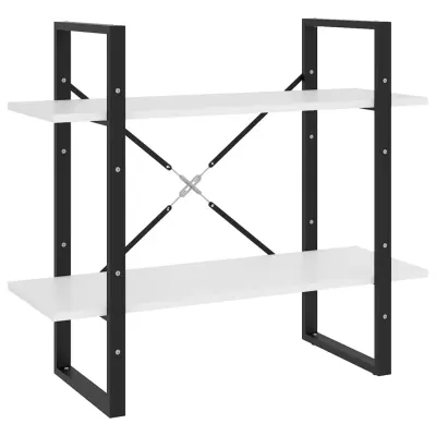 Knjižna omara - Knjižni regal 2-nadstropna bela 80x30x70 cm iverna plošča