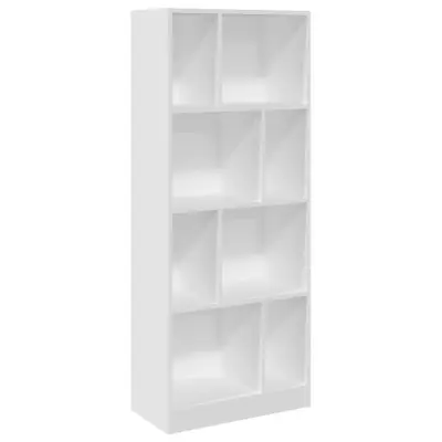 Knjižna omara - Knjižni regal bela 57x28,5x141 cm inženirski les