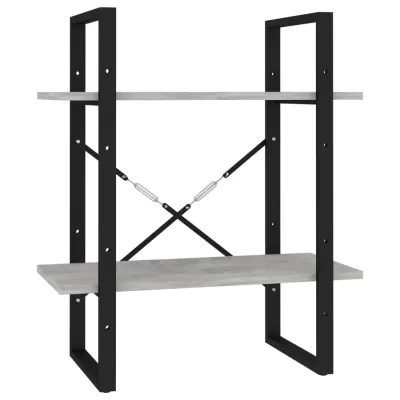 Knjižna omara - Knjižni regal 2-nadstropna betonsko siva 60x30x70 cm iverna pl.
