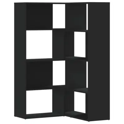 Kotna Knjižna omara - Knjižni regal 4-nadstropna črna 85x85x140 cm