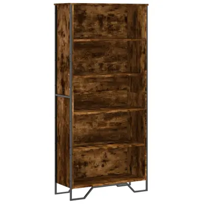 Knjižna omara - Knjižni regal dimljeni hrast 80x31x169 cm inženirski les