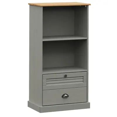 Knjižna omara - Knjižni regal VIGO siva 60x35x114,5 cm trdna borovina