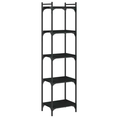 Knjižna omara - Knjižni regal 5-nadstropna črna 40x30x154 cm inženirski les