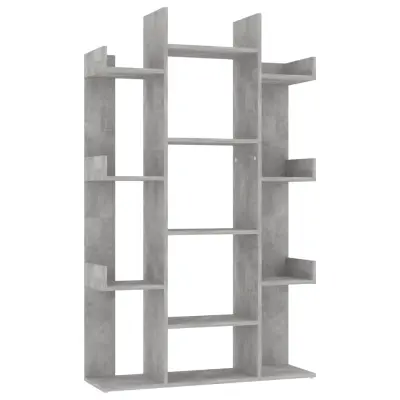 Knjižna omara - Knjižni regal betonsko siva 86x25,5x140 cm iverna plošča