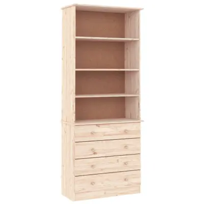 Knjižna omara - Knjižni regal s predali ALTA 77x35x186,5 cm trdna borovina