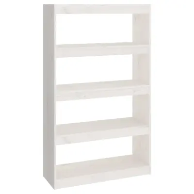 Knjižna omara - Knjižni regal bela 80x30x135,5 cm trdna borovina