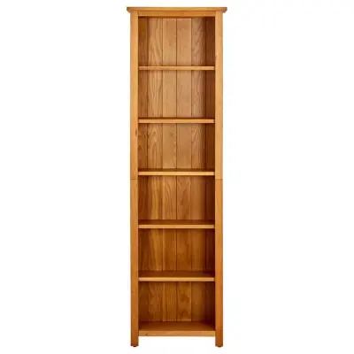 Knjižna omara - Knjižni regal 6-nadstropna 52x22x180 cm trdna hrastovina