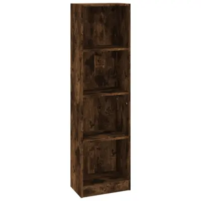 Knjižna omara - Knjižni regal 4-nadstropna dim. hrast 40x24x143 cm inženir. les