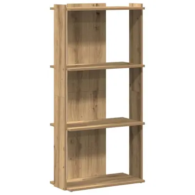 Knjižna omara - Knjižni regal 3-nadstropna artisan hrast 60x30x120 cm inž. les