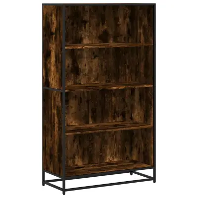 Knjižna omara - Knjižni regal dimljeni hrast 80,5x35x139 cm inženirski les