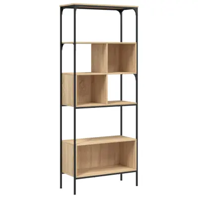 Knjižna omara - Knjižni regal 5-nadstropna sonoma hrast 76x33x188,5 cm inž. les