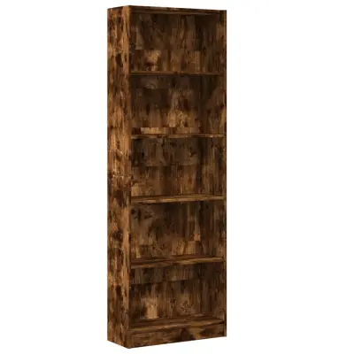 Knjižna omara - Knjižni regal dimljeni hrast 60x24x176 cm inženirski les