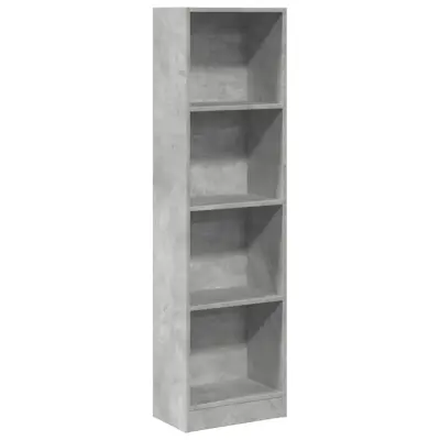 Knjižna omara - Knjižni regal betonsko siva 40x24x143 cm inženirski les