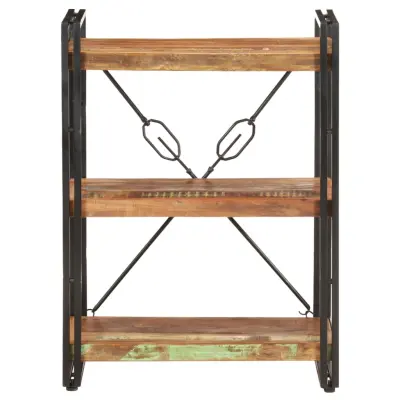 Knjižna omara - Knjižni regal 3-nadstropna 60x30x80 cm trden predelan les