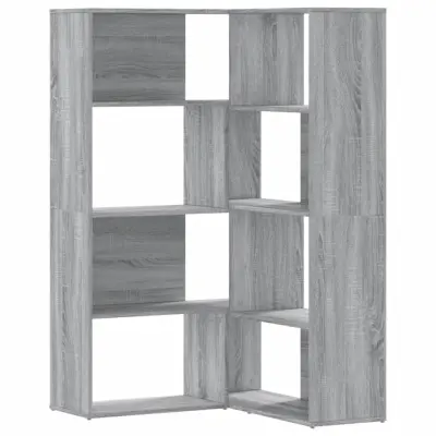 Kotna Knjižna omara - Knjižni regal 4-nadstropna siva sonoma 85x85x140 cm