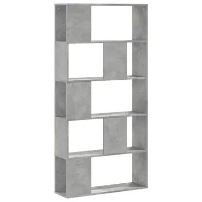 Knjižna omara - Knjižni regal 5-nadstropna siva 80,5x23,5x162,5 cm inž. les