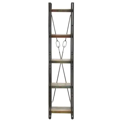 Knjižna omara - Knjižni regal 5-nadstropna 40x30x180 cm trden predelan les