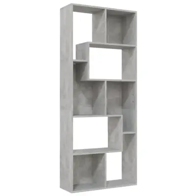 Knjižna omara - Knjižni regal betonsko siva 67x24x161 cm iverna plošča