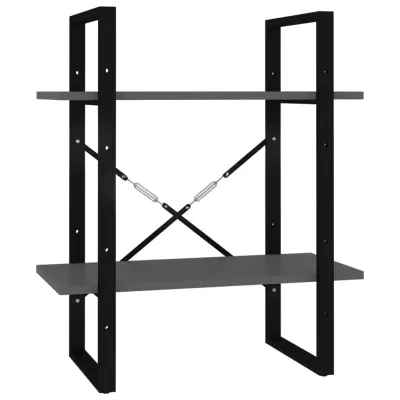 Knjižna omara - Knjižni regal 2-nadstropna siva 60x30x70 cm iverna plošča