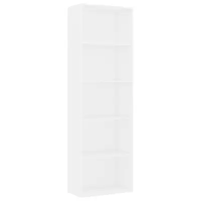 Knjižna omara - Knjižni regal 5-nadstropna bela 60x30x189 cm iverna plošča