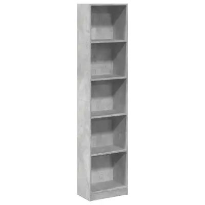 Knjižna omara - Knjižni regal betonsko siva 40x24x176 cm inženirski les