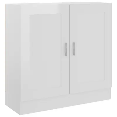 Knjižna omara - Knjižni regal visok sijaj bela 82,5x30,5x80 cm iverna plošča