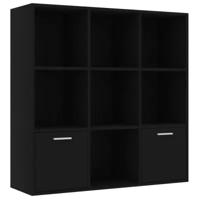 Knjižna omara - Knjižni regal črna 98x30x98 cm iverna plošča
