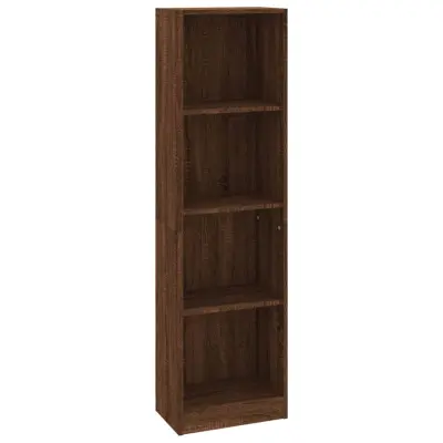 Knjižna omara - Knjižni regal 4-nadstropna rjav hrast 40x24x143 cm inženir. les