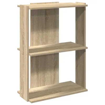 Knjižna omara - Knjižni regal 3-nadstropna sonoma hrast 60x30x80 cm inž. les