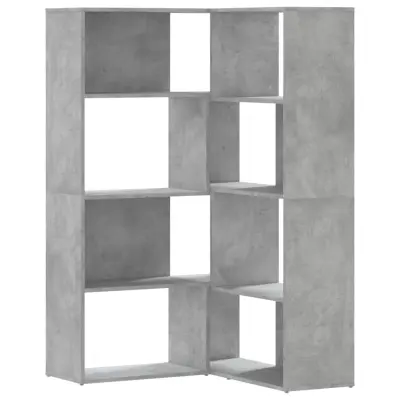 Kotna Knjižna omara - Knjižni regal 4-nadstropna betonsko siva 85x85x140 cm