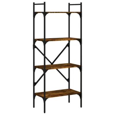 Knjižna omara - Knjižni regal 4-nadstropna dim. hrast 56x31,5x138,5 cm inž. les