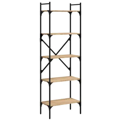 Knjižna omara - Knjižni regal 5-nadstropna sonoma hrast 56x31,5x174 cm inž. les