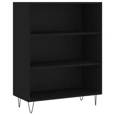 Knjižna omara - Knjižni regal črna 69,5x32,5x90 cm inženirski les