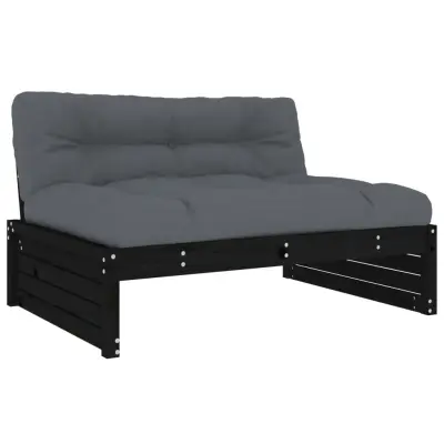 Sredinski kavč - Sofa - Kanape črn 120x80 cm trdna borovina