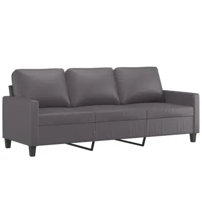 kavč - Sofa - Kanape siv 180 cm umetno usnje