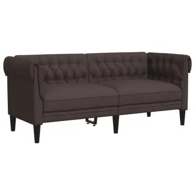 kavč - Sofa - Kanape dvosed Chesterfield temno rjava tkanina