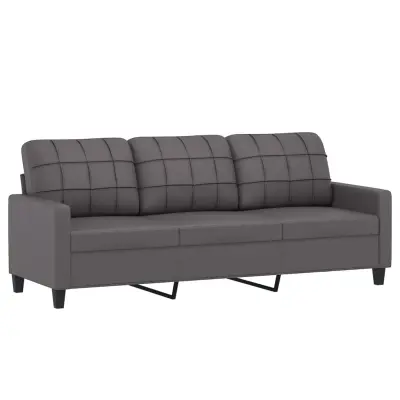 kavč - Sofa - Kanape siv 180 cm umetno usnje