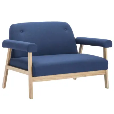 kavč - Sofa - Kanape dvosed iz blaga modre barve