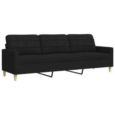 kavč - Sofa - Kanape trosed črn 210 cm blago