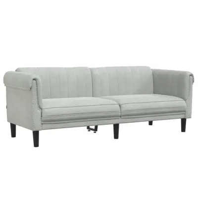 kavč - Sofa - Kanape trosed svetlo siva žamet