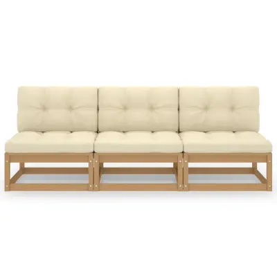 Vrtni kavč - Sofa - Kanape trosed z blazinami trdna borovina