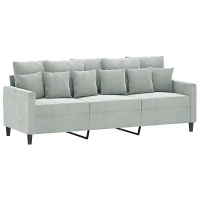 kavč - Sofa - Kanape svetlo siv 180 cm žamet